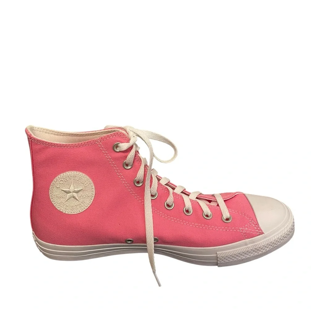 Converse Chuck Taylor All Star High Top Pink Floral Embroidered Sneakers 10.5 - Picture 2 of 5